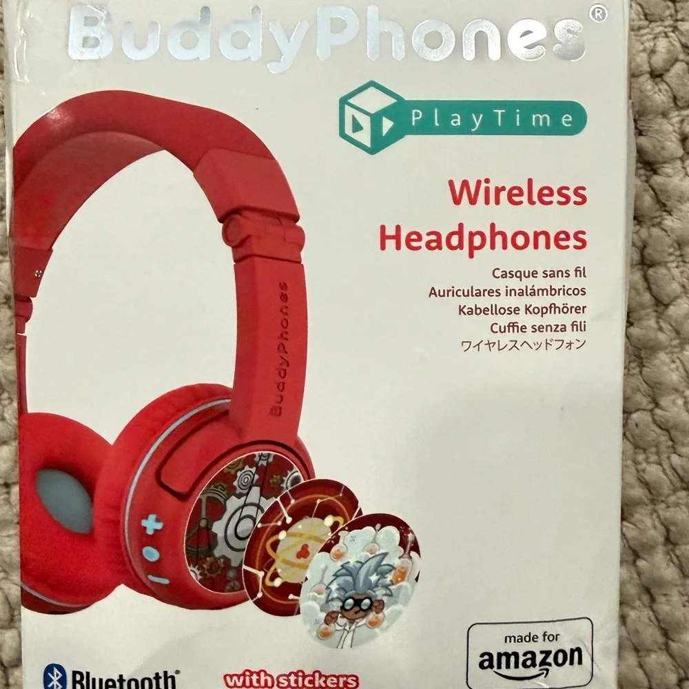 Playtime Buddy Phones Red Headphones Wireless Bluetooth
